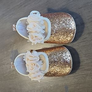 Baby girl gold sparkle dress shoes